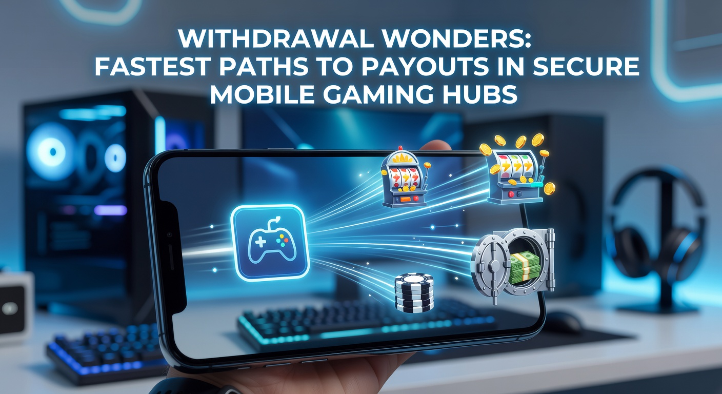 Grafik mit blitzschnellen Auszahlungspfeilen in einem mobilen Casino-App-Interface, die Geschwindigkeit und Sicherheit symbolisieren